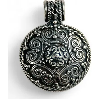 Přívěsek Drakkaria Vikingský stříbrný přívěsek, Stora Ryk, Färgelanda, Švédsko, Ag 925 12g