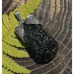 Drakkaria MORAVIA, stříbrný přívěsek s vltavínem, Ag 925