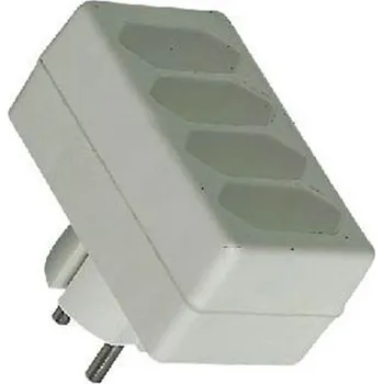 Prodlužovací kabel OEM Zásuvka Rozčtyřka 230V, 2,5A, 4x plochá zásuvka, bílá PPR04