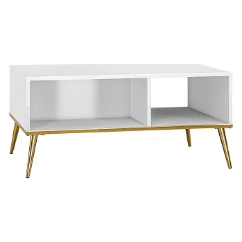 Konferenční stolek GOLDIE 08 - Konferenční stolek,lamino Bílá mat/bílý lesk (ML) (GOLDIN08=1BALÍK) (K150-E)NOVINKA