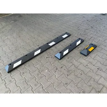 parkovací zábrana Černo-bílý plastový reflexní parkovací doraz FLOMA PS-01 - 180 x 15 x 10,5 cm