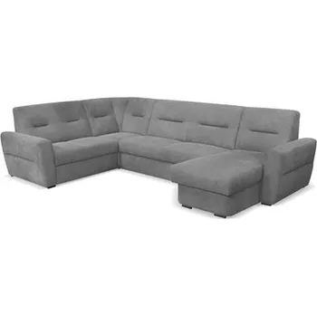 Sedací souprava AMELIE U-LEVÁ -2BZP+ROH+3BBZF+OTTB, rohová sedací souprava, látka ŠEDÁ Matana 04(ANNE=4balíky)kolekce "MP" (K250-Z) NOVINKA