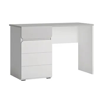 Psací stůl FULIA B01, bílá alpská/světle šedá/ šedá lesk