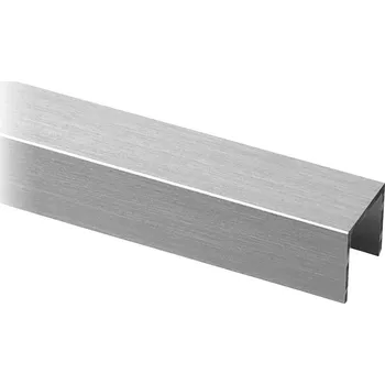 U-profil, Easy Glass U-profil, Easy Glass, délka 5000 mm, pro sklo 21,52 mm, hliník, sametově černá (RAL 9005), s texturou