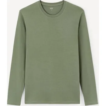 Pánské tričko Celio Tričko Tebaseml s dlouhým rukávem 1152966 Zelená S
