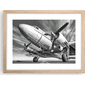Obraz Obraz plakát v rámu světlý dub do obýváku 40x30 letadlo foto na zeď