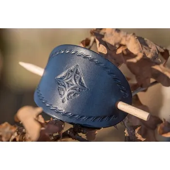 Drakkaria NAPOLI, kožená spona do vlasů, modrá