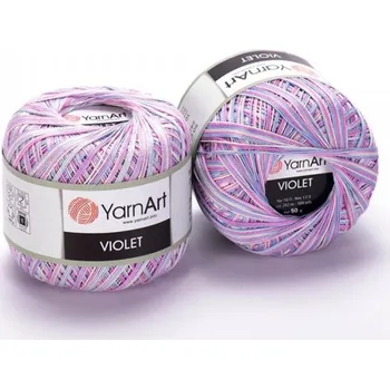 Příze Bavlněná příze háčkovací Violet 50 g - 3053 MELANGE