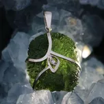 Drakkaria PERSEA stříbrný přívěsek s vltavínem, Ag 925