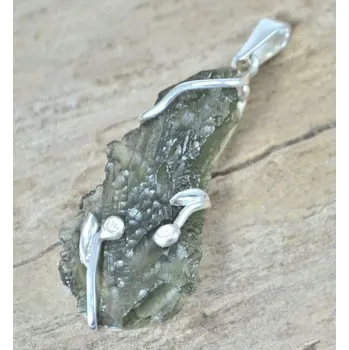 Přívěsek Drakkaria TERRA BOHEMIA, stříbrný přívěsek s vltavínem, Ag 925