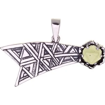 Přívěsek Drakkaria COMETA - stříbrný přívěsek s vltavínem, Ag 925