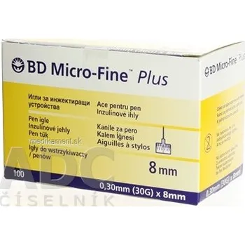 Zdravotnický materiál BD MICRO FINE 30G - jehly do aplikátorů inzulínu (0,30 x 8 mm) 1x100 ks