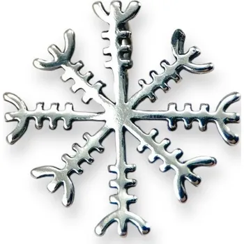 Přívěsek Drakkaria Aegishjalmur - Islandská Runa, stříbrný přívěsek, Ag 925