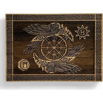 Obraz Kadlus HUGINN a MUNINN II - dřevěný nástěnný obraz 21x30cm