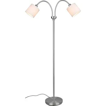 Stojací lampa Trio Leuchten R46332001 TOMMY - Moderní dvouramenná stojací čtecí lampa s husími krky 2 x E14, 130cm výška / bílá (Stojací lampa vhodná ke čtení)