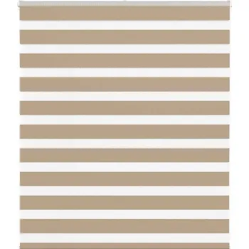 vidaXL Zebra roleta 130x100 cm šířka látky 125,9 cm polyester [4014111] Barva: sand brown