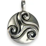 Drakkaria KELTSKÝ TRISKEL, stříbrný přívěsek, Ag 925