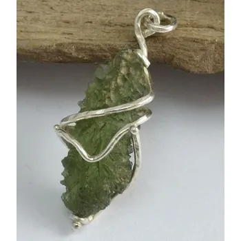 Přívěsek Drakkaria PORTIA, stříbrný přívěsek s vltavínem, Ag 925