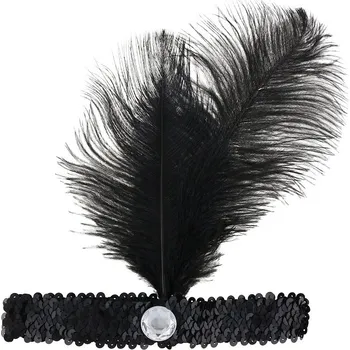 Karnevalový kostým Retro čelenka - Černá