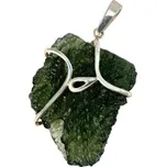 Drakkaria AIDA, stříbrný přívěsek s vltavínem, Ag 925