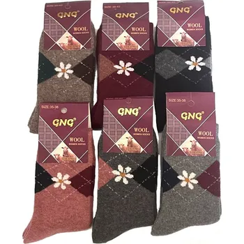 Dámské ponožky WiK dámské ponožky z angory s květinami - směs barev, MIX 39-42 i384_44530512