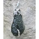 Drakkaria QUERCUS, stříbrný přívěsek s vltavínem, Ag 925