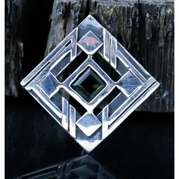 Přívěsek Drakkaria VALERIAN, stříbrný přívěsek s vltavínem, Ag 925