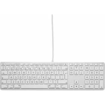 Klávesnice Klávesnice LMP Large Font USB Keyboard 110 kláves drátová USB klávesnice s 2x USB a hliníkovým horním krytem - UK English