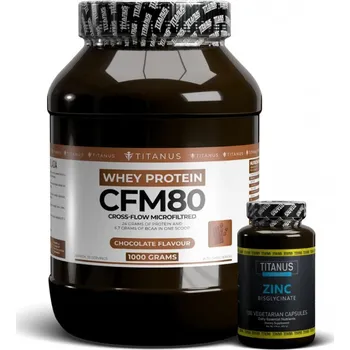 Protein TITANUS Whey 80 CFM (1000 g) + Zinek 100 kapslí zdarma Borůvka