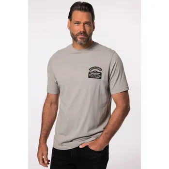 JP1880, Plus size Tričko JP1880, krátké rukávy, vintage vzhled, nášivky, výšivky, do 8XL pro plnoštíhlé nadměrná velikost, 834451190-1456, šedý, 7XL, Plus size oblečení, Oblečení pro vysoké muže, Nadměrné velikosti, Oblečení pro plnoštíhlé.