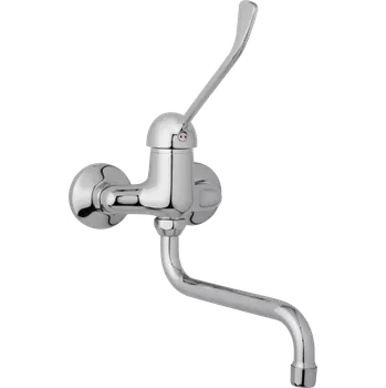 Vodovodní baterie JB Sanitary Nástěnná dřezová a umyvadlová baterie SLIM, rozteč 100 mm, s lékařskou pákou A20 30 30