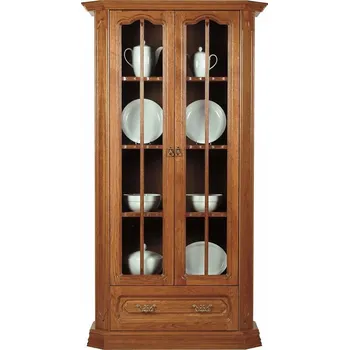 Obývací stěna KOLUMBUS (KINGA- serwantka)-vitrína vysoká, dřevoMasiv D3-š.108 x v. 202 x 42 kolekce"B" (K250-E)