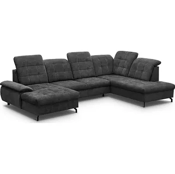 Sedací souprava BAMAKO U - Levá sed. souprava, látka TMAVĚ ŠEDÁ Rosario 456 (Berry U=3balíky) - kolekce "MRS" (K250)NOVINKA