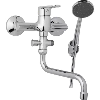 Vodovodní baterie JB Sanitary Nástěnná umyvadlová a sprchová baterie FINERY, rozteč 150 mm, s příslušenstvím, trubkové ramínko 300 mm F10 36 51