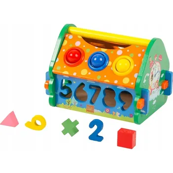 Dřevěná hračka Zabawka drewniana pro děti Vzdělávací domeček Třídič tvarů - manuální