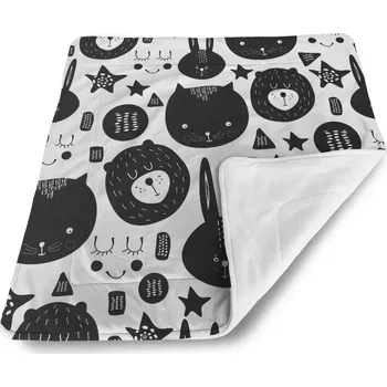 deka Sablio Dětská deka pro miminko Kočička a medvěd - 80x100 cm