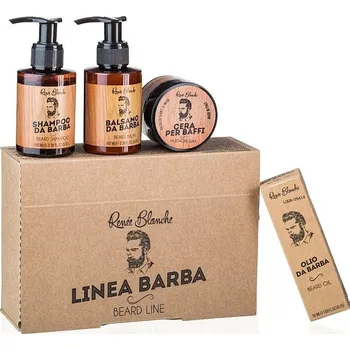Kosmetická sada Dárková sada na vousy a knír 300 ml - BEARD LINE s krabičkou (šampon, balzám, olej, vosk) - RENÉE BLANCHE