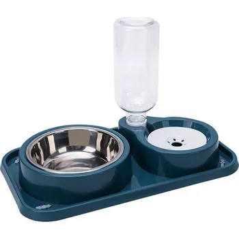 Miska pro psa Surtep Animals DvojMiska se zásobníkem vody Set 3v1 Barva: Tmavě Modrá, Objem: 1000ml