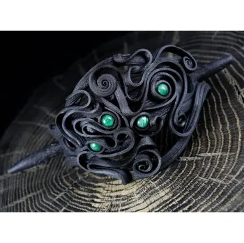 Brož Filipová MALACHIT, vlasová brož - spona do vlasů