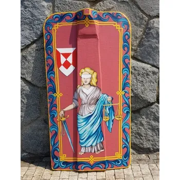 PAVÉZA, ručně malovaný dřevěný štít JUSTICE