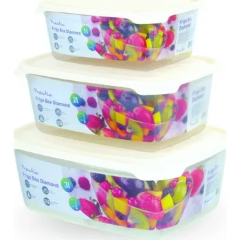 Dóza na potraviny Sada boxů DIAMOND 3ks - Bílá