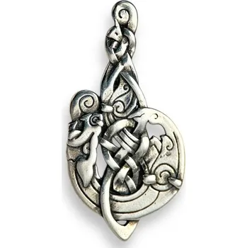 Přívěsek Drakkaria Mac Tíre, keltský vlk, stříbrný přívěsek, Ag 925