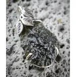 Drakkaria QUILL, stříbrný přívěsek s vltavínem, Ag 925