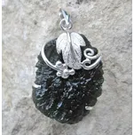 Drakkaria VINIUM, stříbrný přívěsek s vltavínem, Ag 925