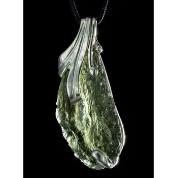 Přívěsek Drakkaria THEMIS, stříbrný přívěsek s vltavínem, Ag 925