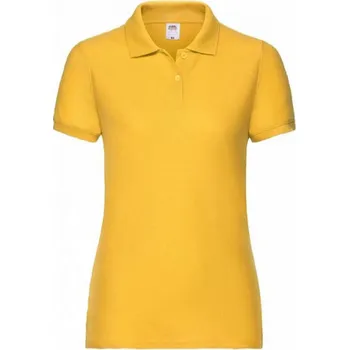 Dámské tričko Fruit of the Loom Dámské směsové polo s bočními rozparky Barva: Žlutá slunečnicová, Velikost: XXL F517