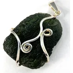 Drakkaria VELESINA, stříbrný přívěsek s vltavínem, Ag 925