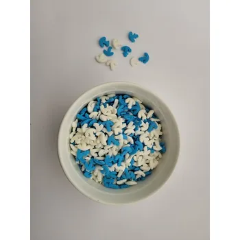 Přisada na vaření a pečení Lucie´s Sprinkles Jedlé cukrové zdobení ve tvaru kotvy - mix bílé a modré - vegan, bez lepku Hmotnost: 90g