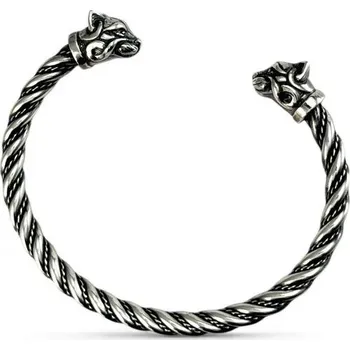 Náramek Drakkaria - splétárna KOČKA, stříbrný náramek, Ag 925, 36 g