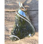 Drakkaria ARPINA, stříbrný přívěsek s vltavínem, Ag 925